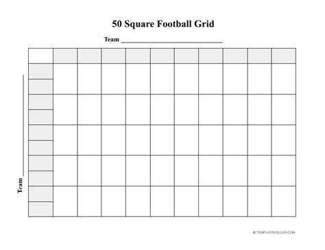 printable 50 square football board.